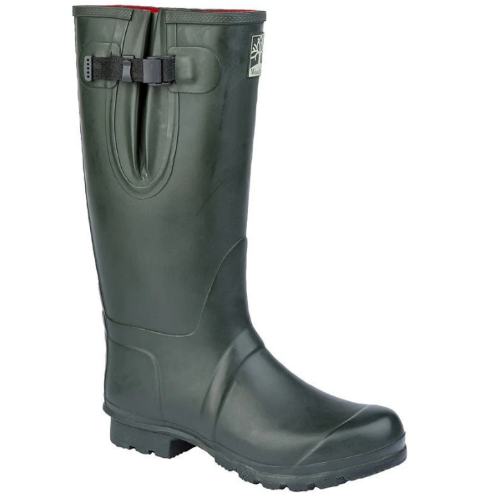 Woodland Mens Plain Neoprene Lined Wellington Boots - Green
