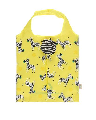 Zoe Zebra Foldable Shopping Bag - Yellow | Evercreatures- Evercreatures® Official