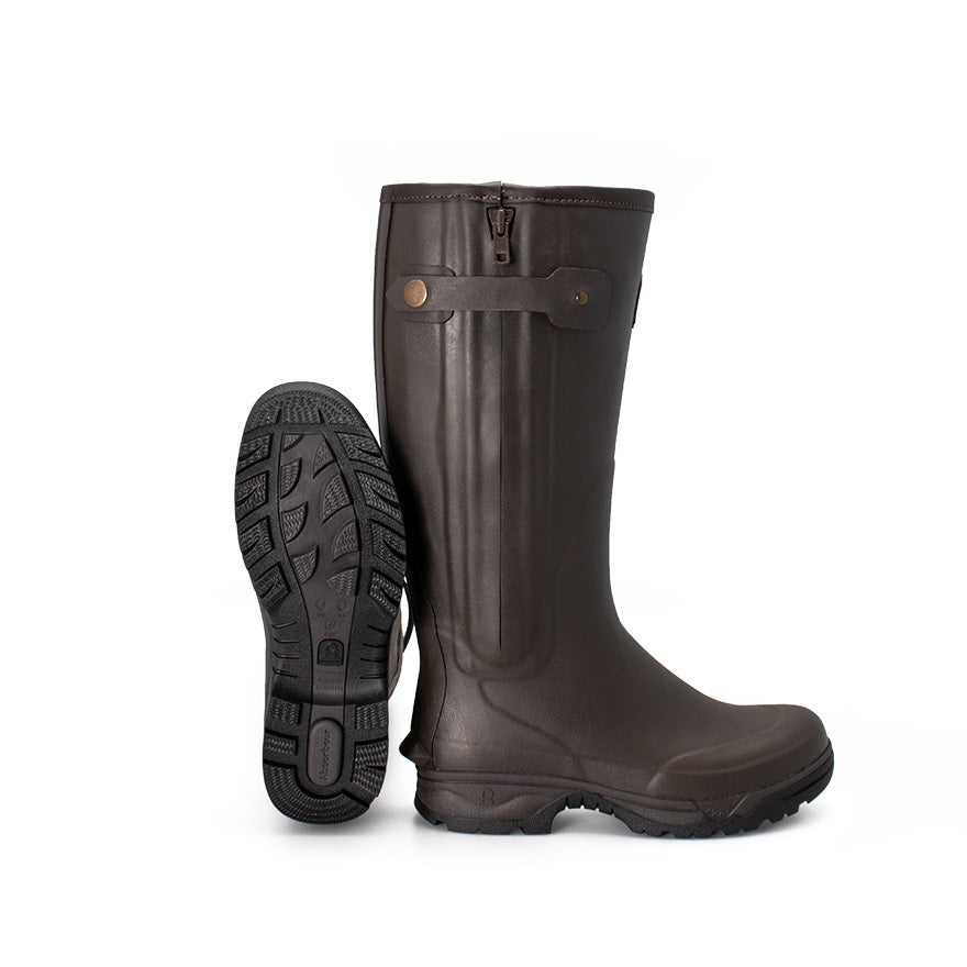 Rouchette Veneur Neoprene Zip Boot - Brown