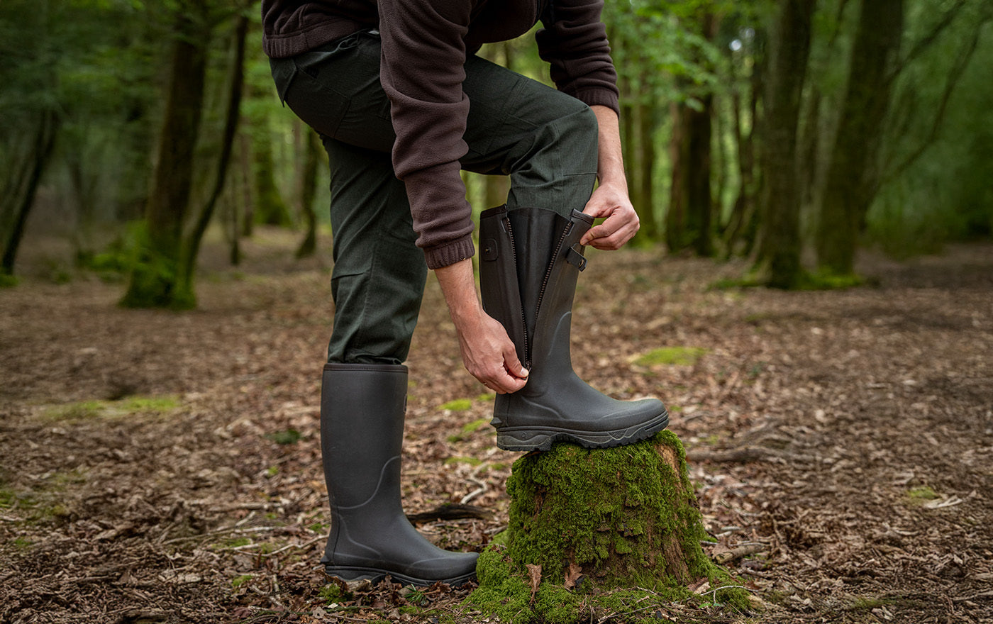 Rouchette Veneur Neoprene Zip Boot - Brown