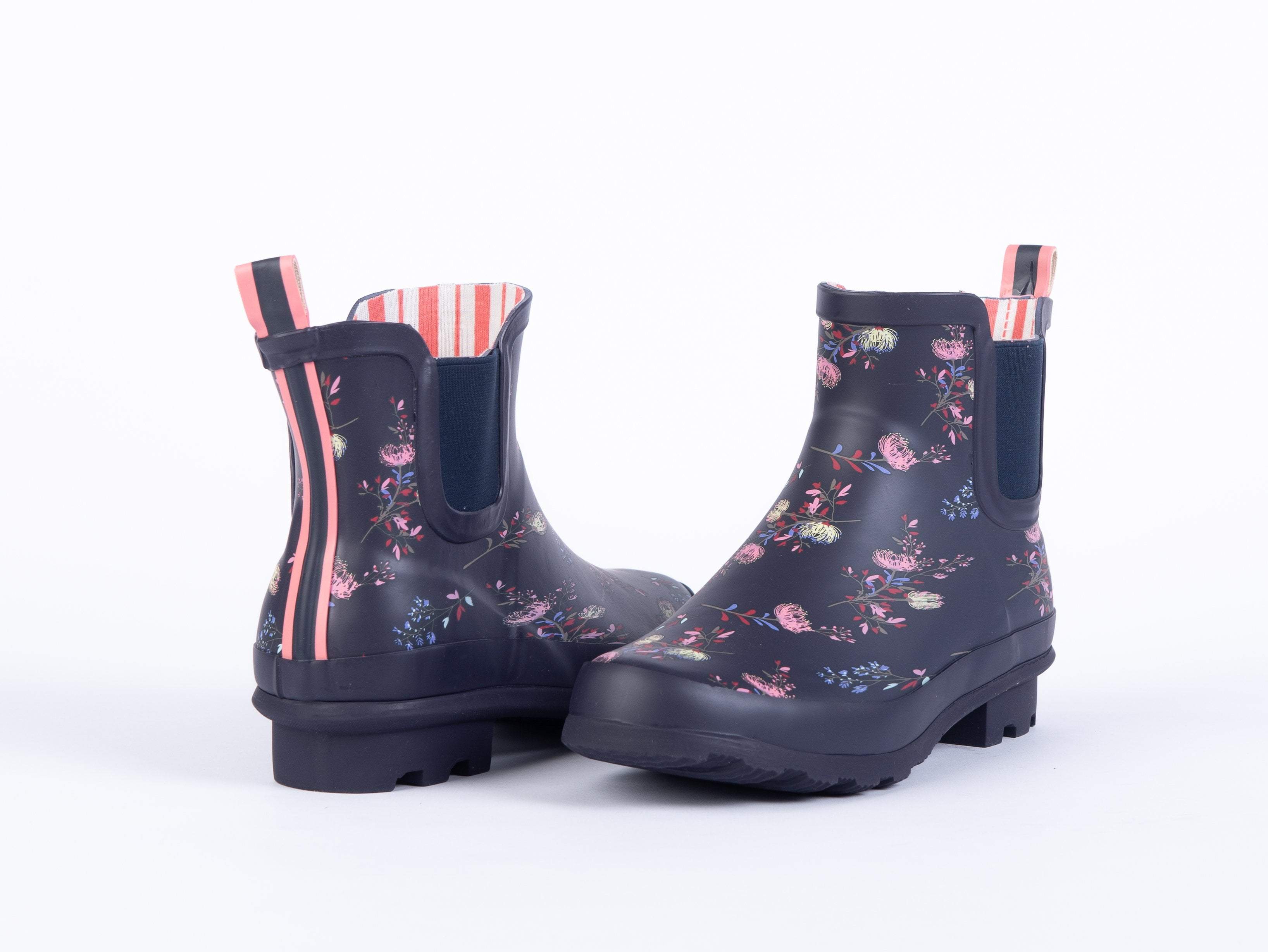 Woodland Womens Navy Floral Chelsea Wellington Boots | Woodland- Evercreatures® Official