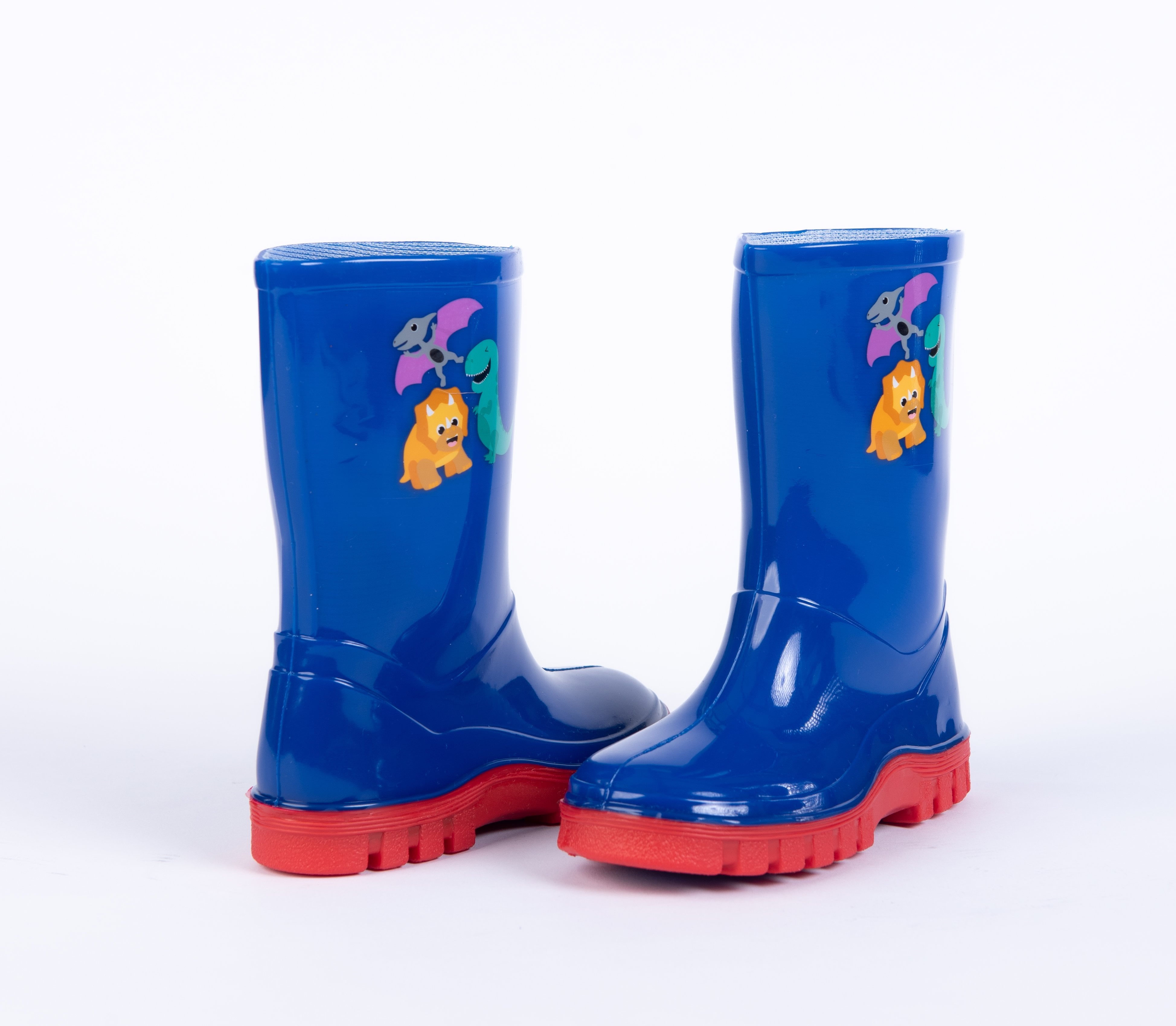 Woodstock Kids Navy Wet Dinosaur Wellington Boots | Woodstock- Evercreatures® Official