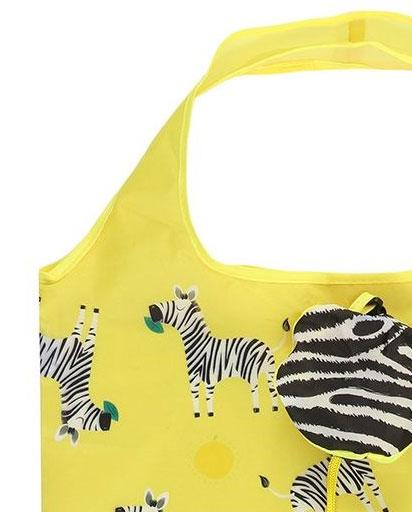 Zoe Zebra Foldable Shopping Bag - Yellow | Evercreatures- Evercreatures® Official