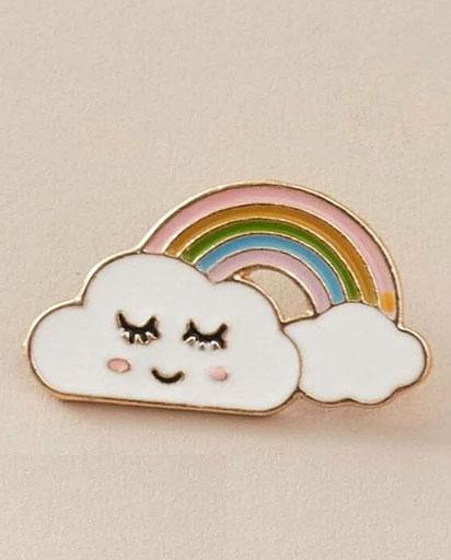 Happy Sleepy Rainbow Pin Badge | Evercreatures- Evercreatures® Official