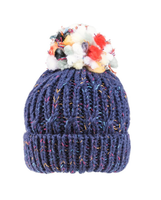 Deckie Chunky Knit Pom Pom Hat - Navy | Evercreatures- Evercreatures® Official