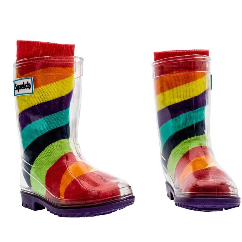 Squelch Wellies Minis Socks - Diagonal Rainbow | Squelch Wellies- Evercreatures® Official