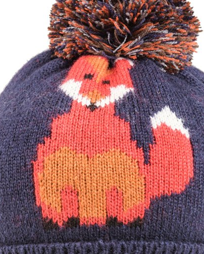 Foxy Knitted Pom Pom Hat - Navy | Evercreatures- Evercreatures® Official