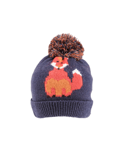 Foxy Knitted Pom Pom Hat - Navy | Evercreatures- Evercreatures® Official