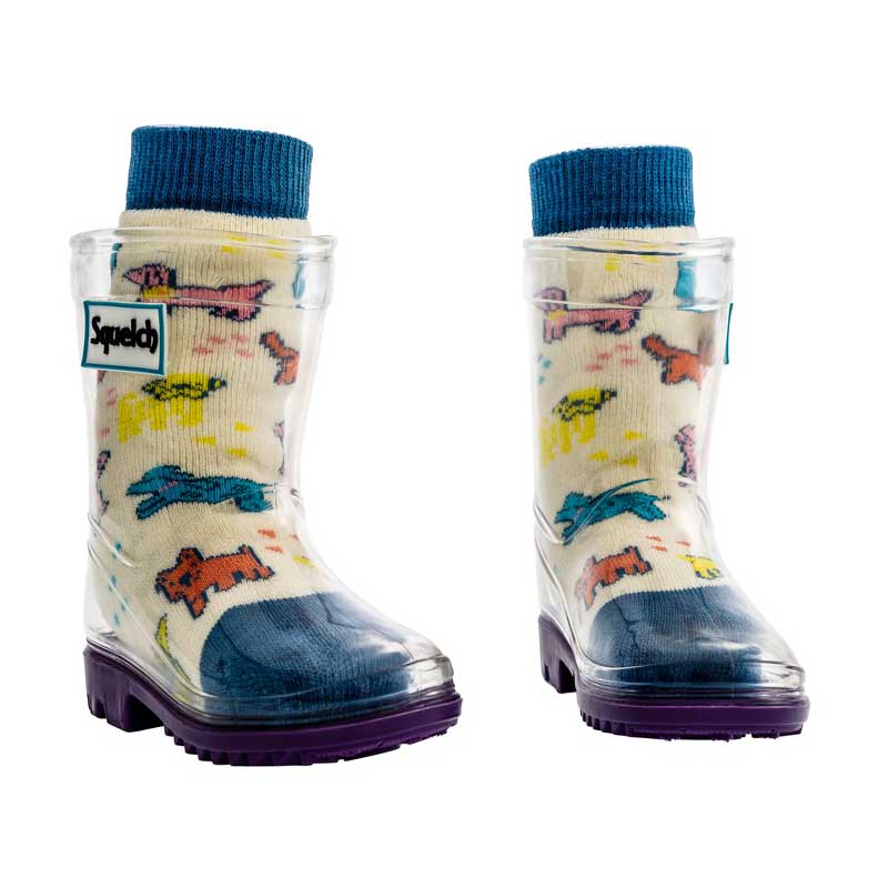 Squelch Wellies Tots Socks Pastel Poodles Evercreatures® Official